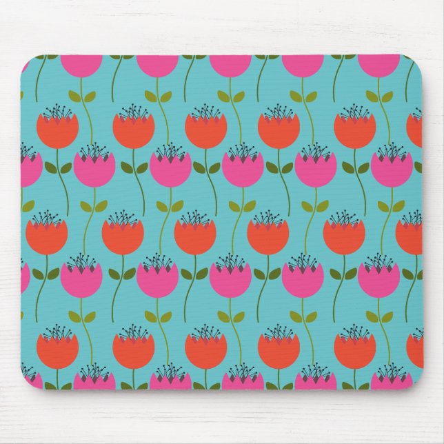 Tulips Floral Pattern Mouse Pad (Front)