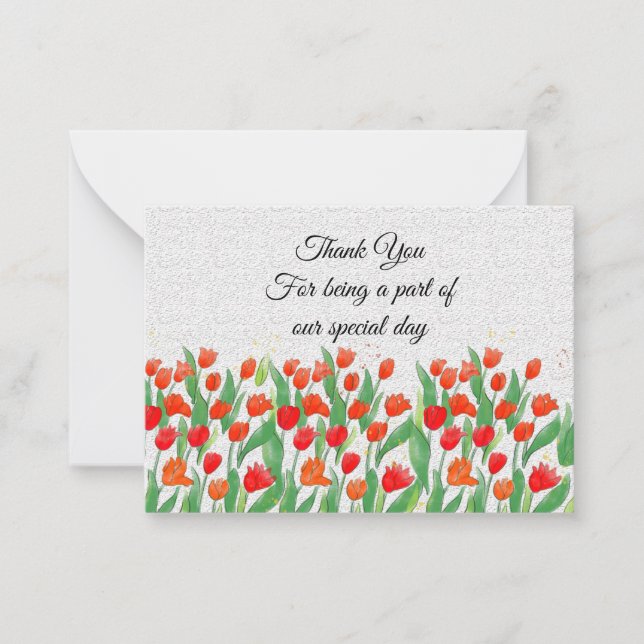 Tulips Flower On Spring Thank You Cards (Front)