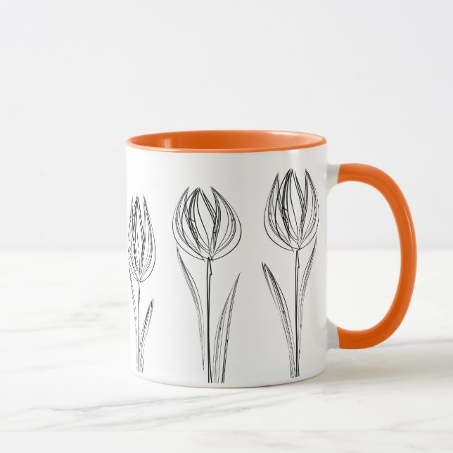 Tulips Flowers Drawing  Gardener Mug (Right)