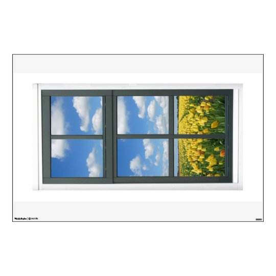 Tulips Flowers Fl Fake Window View Wall Decal Zazzle Tulips Flowers Fl Fake Window View Wall Decal