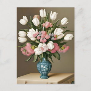 Tulips, flowers, postcard for postcrossing