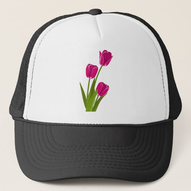 Tulips Flowers Trucker Hat (Front)