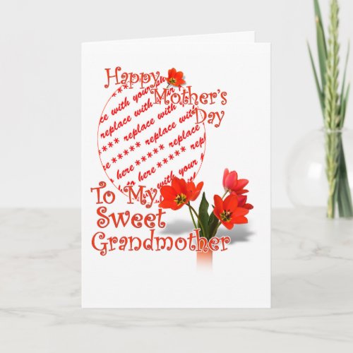 Tulips for Mothers Day For Grandmother PhotoFrame Card