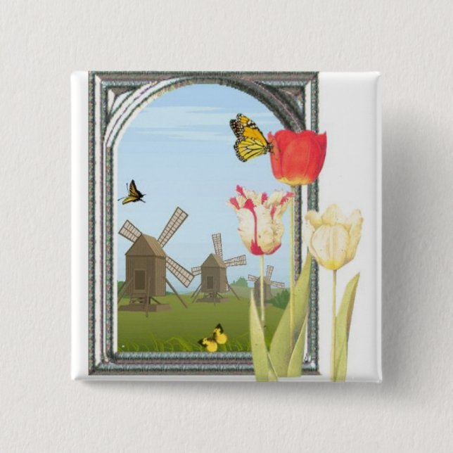 Tulips from Amsterdam Pinback Button (Front)