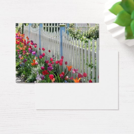 Tulips Garden Along White Picket Fence (Desk)