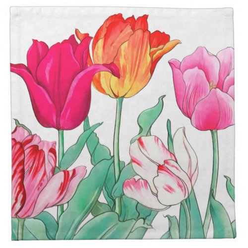 Tulips Garden  Cloth Napkin