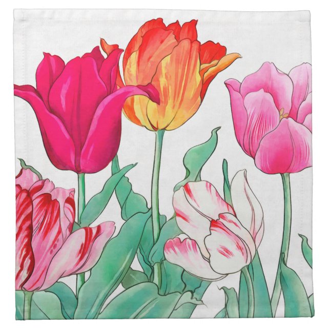 Tulips Garden  Cloth Napkin (Front)