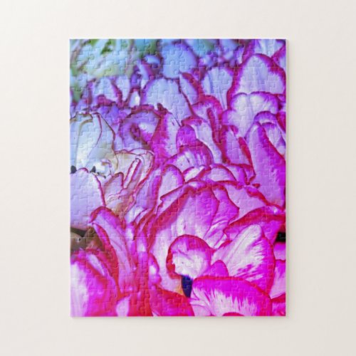 Tulips Garden Flowers Purple White Floral Abstract Jigsaw Puzzle