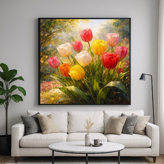 Tulips Garden - Painterly Style Art Poster (Creator Uploaded)