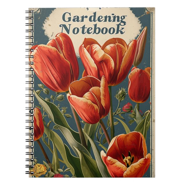 Tulips Gardening  Notebook (Front)