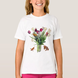 Tulips, Grasshopper, Butterfly, and Frog T-Shirt