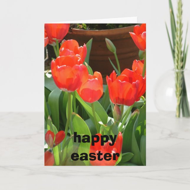 tulips, happy easter holiday card (Front)