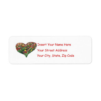 Tulips Heart Customizable Labels