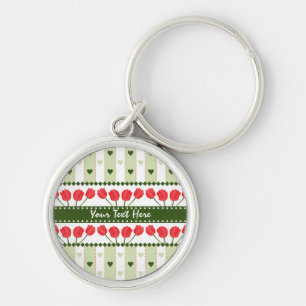 Tulips & Hearts key chain, customize Keychain