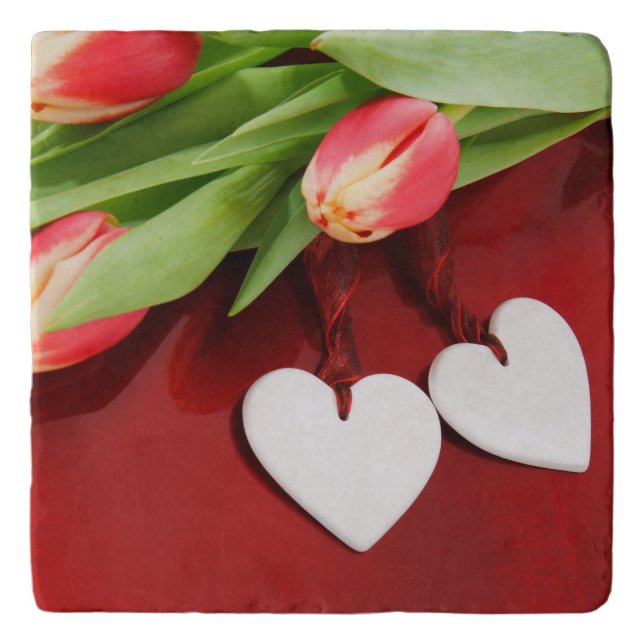 Tulips & Hearts trivets (Front)