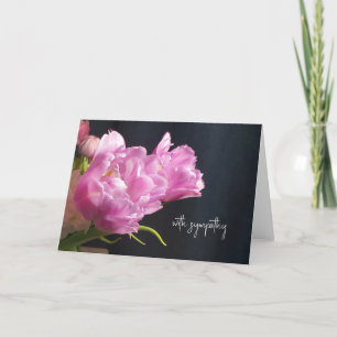 Tulips in a dark background. With Sympathy Letterpress Thank You Card