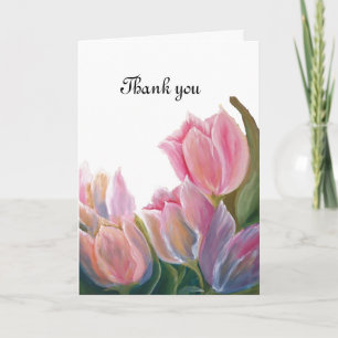 TULIPS IN A GARDEN LETTERPRESS THANK YOU CARD