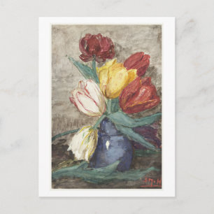Tulips in a vase ( Sientje Mesdag-van Houten. Postcard