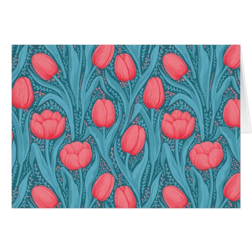Tulips in blue and red