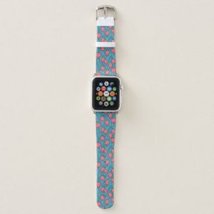 Tulips in blue and red apple watch band