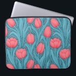Tulips in blue and red laptop sleeve<br><div class="desc">Tulips in blue and red,  seamless pattern</div>