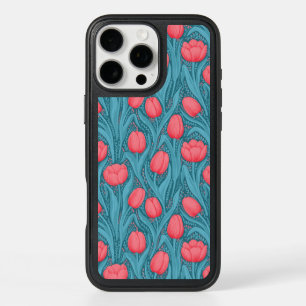 Tulips in blue and red iPhone 16 pro max case