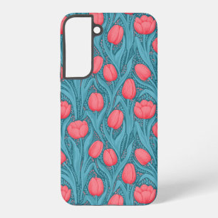 Tulips in blue and red samsung galaxy s22+ case
