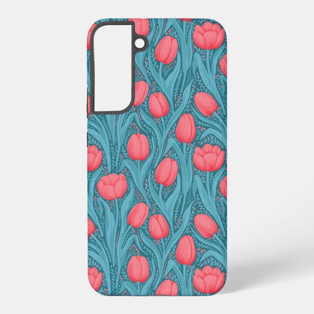 Tulips in blue and red samsung galaxy case (Back)