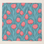 Tulips in blue and red scarf<br><div class="desc">Tulips in blue and red,  seamless pattern</div>