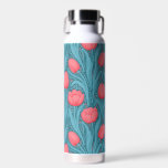 Tulips in blue and red water bottle<br><div class="desc">Tulips in blue and red,  seamless pattern</div>