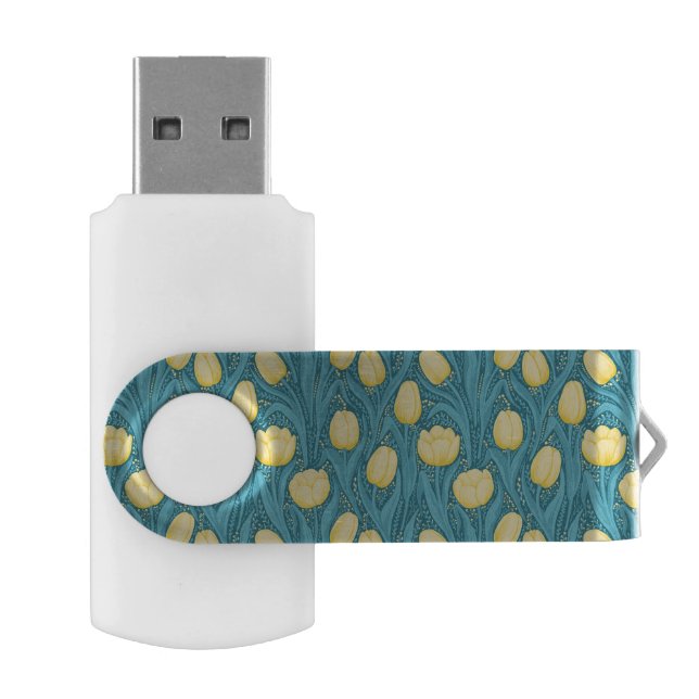 Tulips in blue and yellow flash drive (Opened)