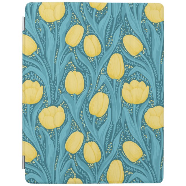Tulips in blue and yellow iPad smart cover (Front)