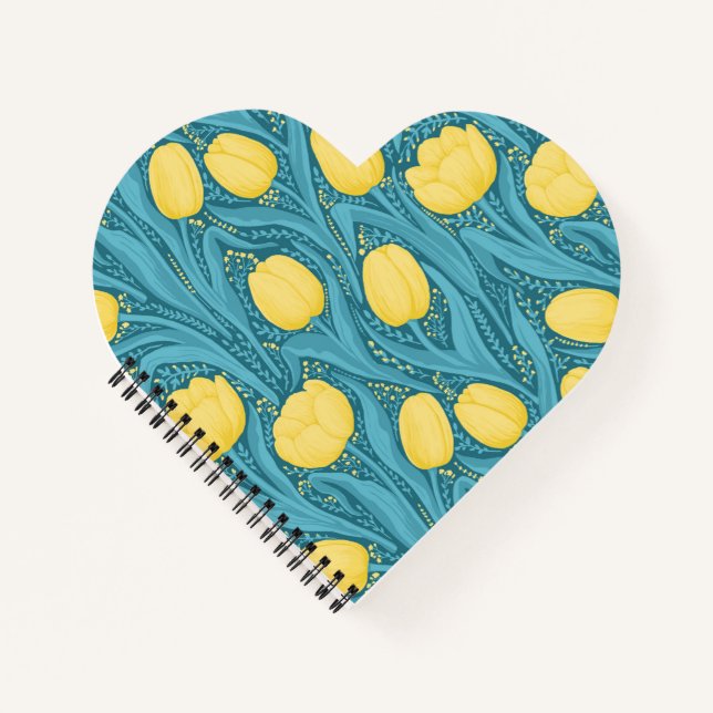 Tulips in blue and yellow notebook (Front)