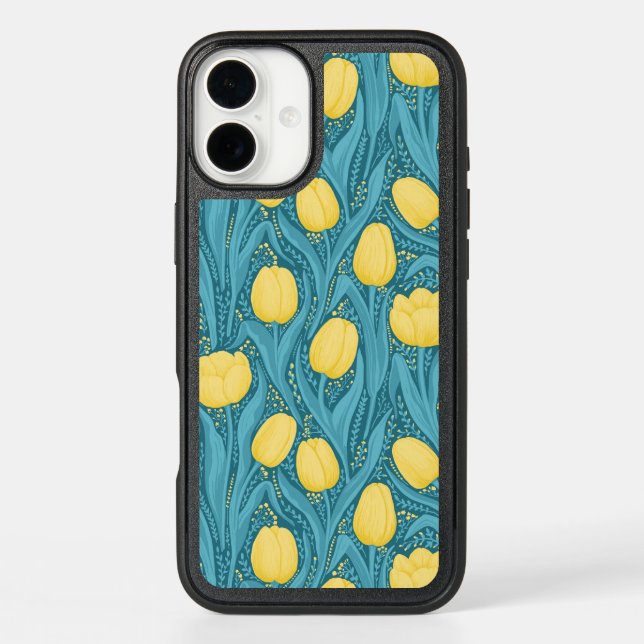 Tulips in blue and yellow otterbox iPhone case (Back)