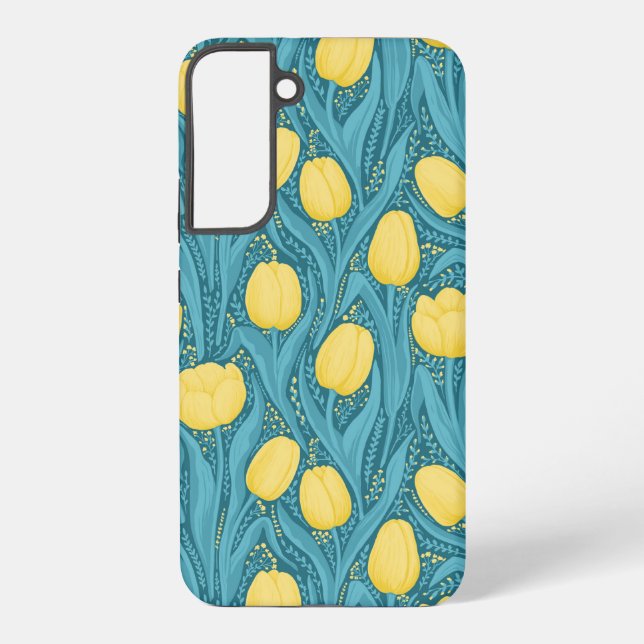 Tulips in blue and yellow samsung galaxy case (Back)