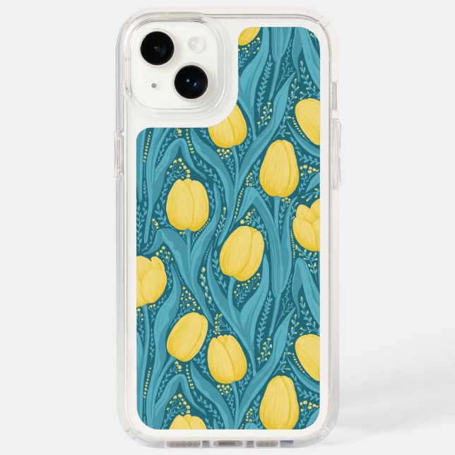 Tulips in blue and yellow speck iPhone case (Front)