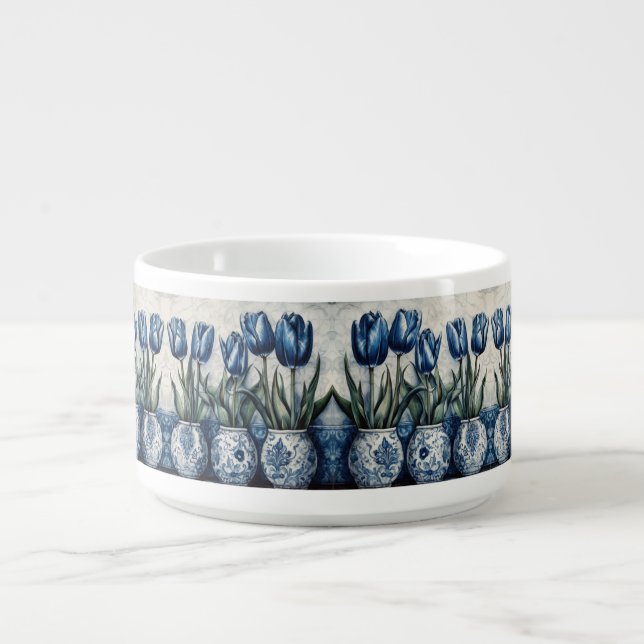 Tulips in Delft Blue  Bowl (Center)