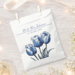 Tulips in Delft Blue customizable Favor Bag<br><div class="desc">Present your wedding favors with grace and charm in these lovely Delft blue tulip favor bags. Featuring an elegant watercolor illustration of the iconic blue tulips, these bags add a touch of classic Dutch beauty to your special day. The customizable option allows you to add your names, wedding date, or...</div>
