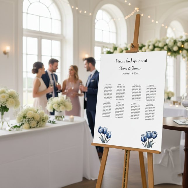 Tulips in Delft Blue customizable Foam Board (Creator Uploaded)