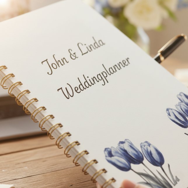 Tulips in Delft Blue, customizable  Planner (Creator Uploaded)