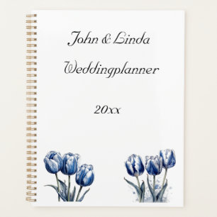 Tulips in Delft Blue, customizable Planner