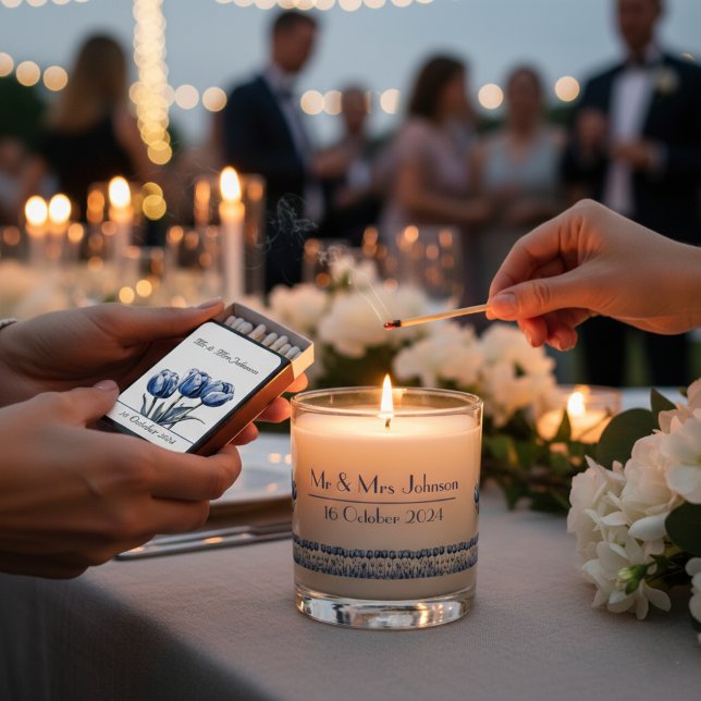 Tulips in Delft Blue customizable Scented Candle (Creator Uploaded)