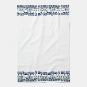 Tulips in Delft Blue Kitchen Towel