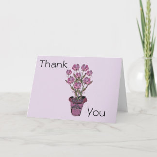 Tulips in flower pot Thank You Cards
