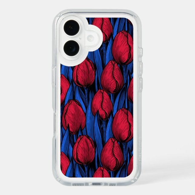 Tulips in red and blue speck iPhone case (Front)