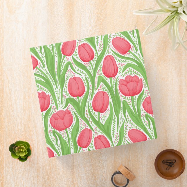 Tulips in red and green 3 ring binder (In Situ)