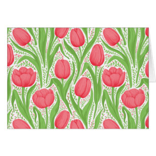 Tulips in red and green cards