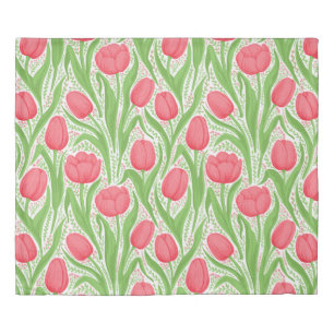 Tulips in red and green duvet cover