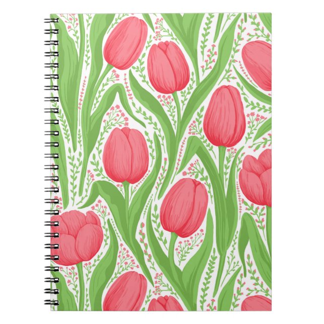 Tulips in red and green notebook (Front)