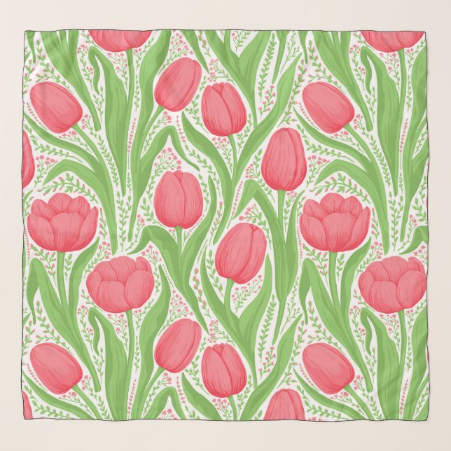 Tulips in red and green scarf (Front)